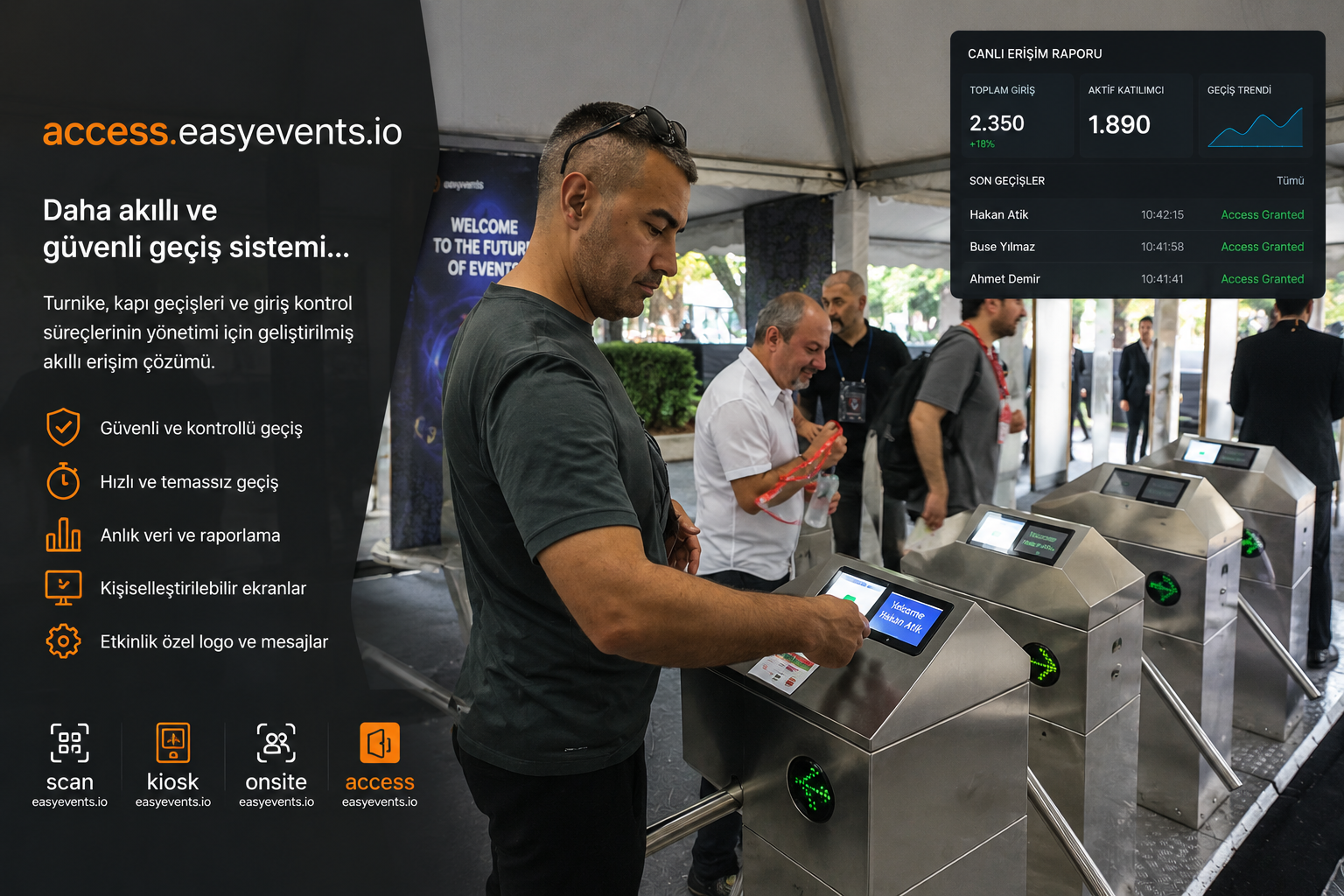 EasyEvents akıllı geçiş kontrolü