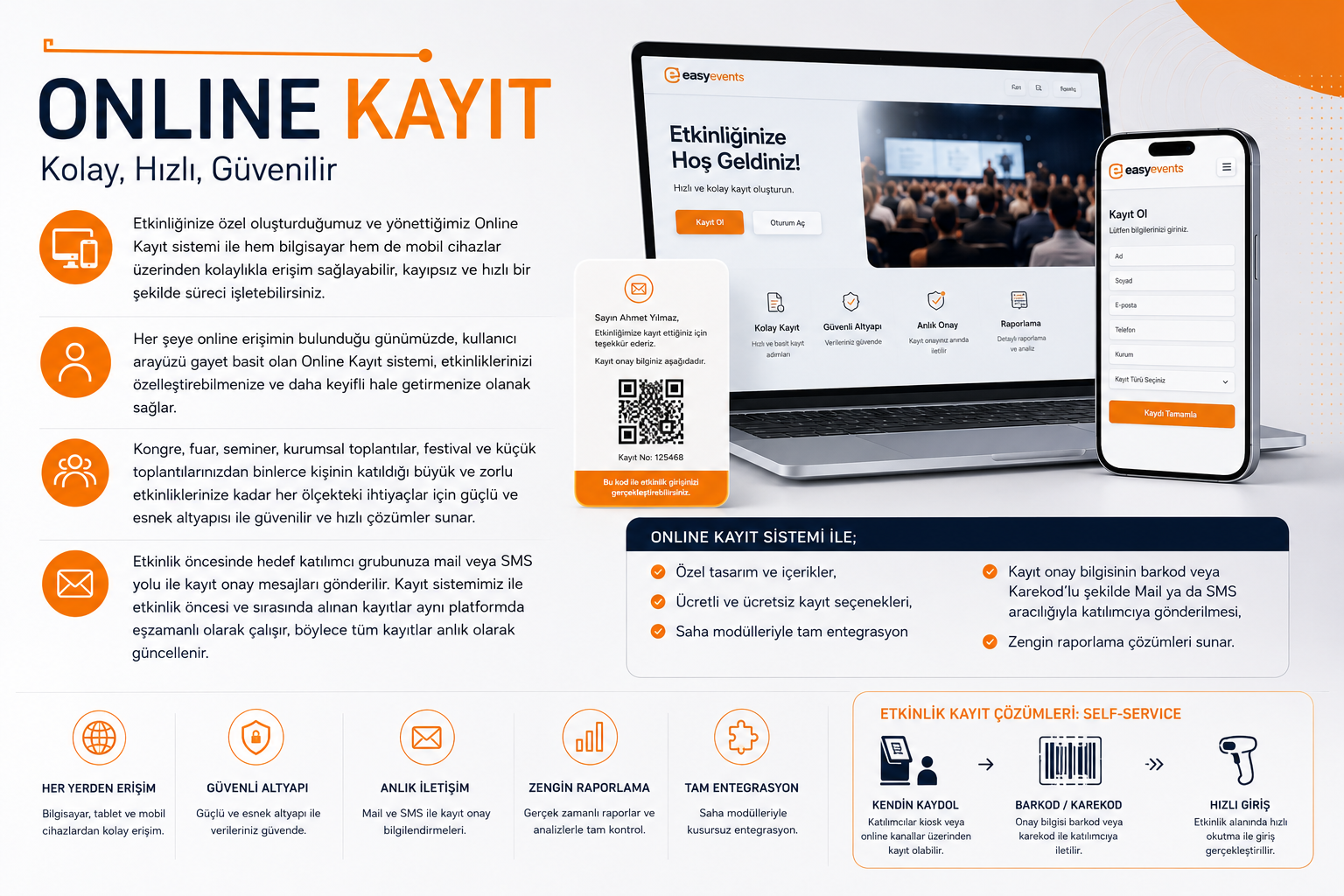 EasyEvents online kayıt sistemi